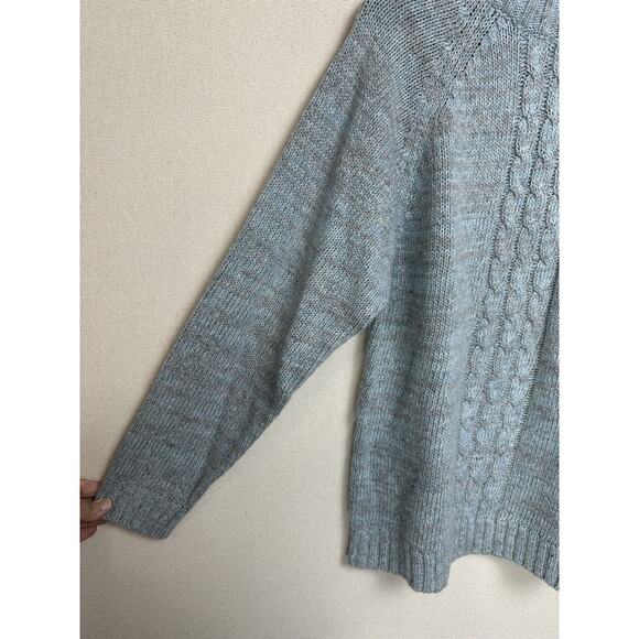 Napoliello Men’s Wool Blend Sweater Sz L Pullover Blue Gray Preppy Winter - Picture 3 of 10